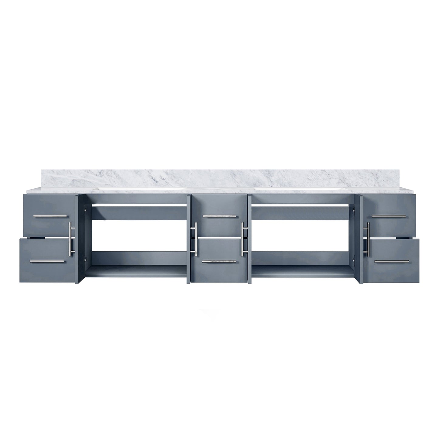 Geneva 84 in. W x 22 in. D Dark Grey Double Bath Vanity