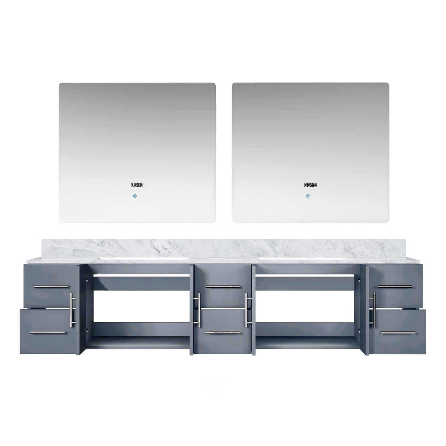 Geneva 84 in. W x 22 in. D Dark Grey Double Bath Vanity