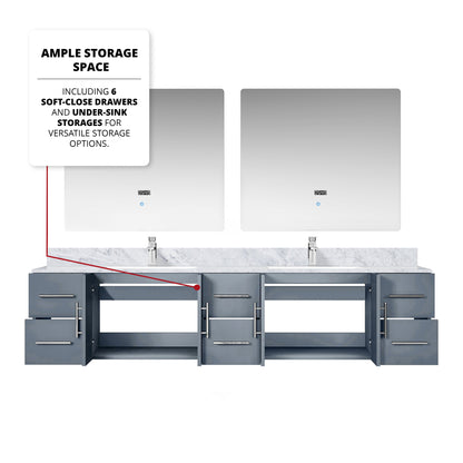 Geneva 84 in. W x 22 in. D Dark Grey Double Bath Vanity
