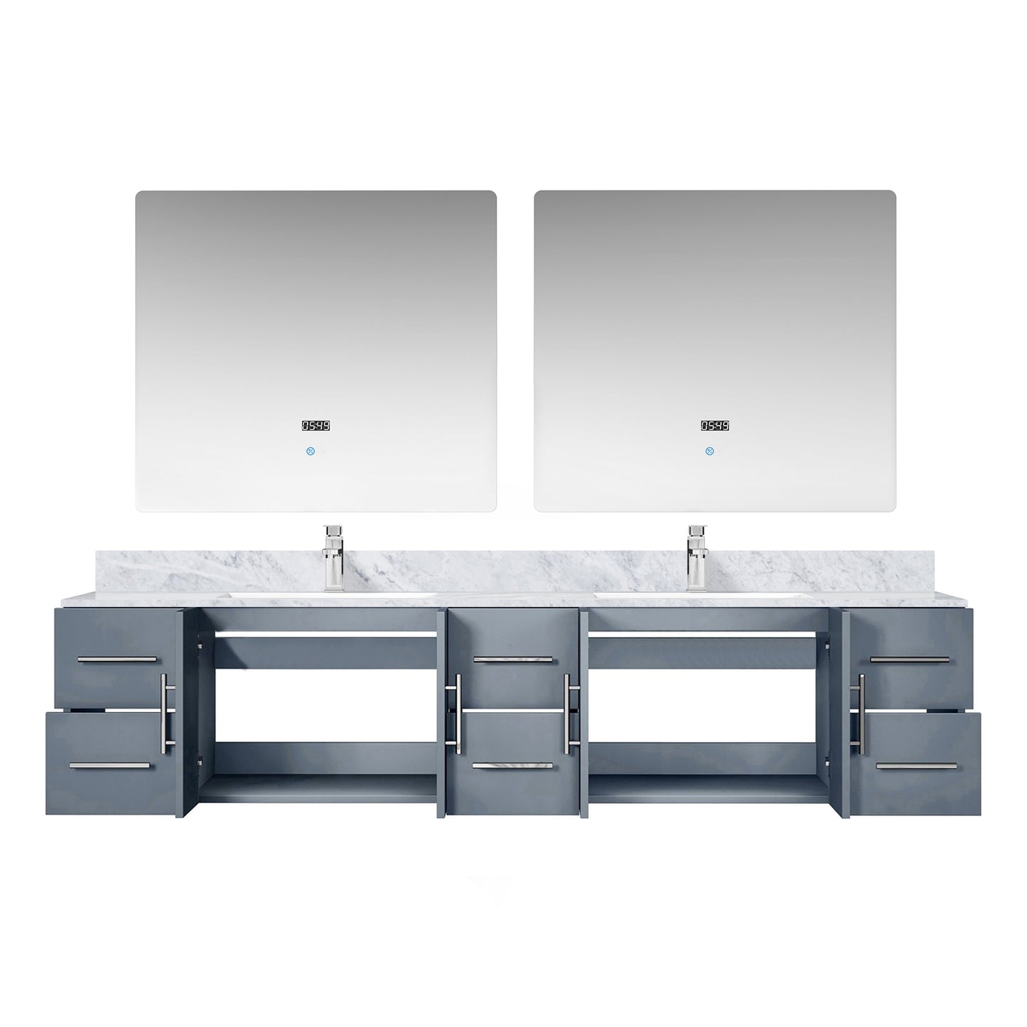 Geneva 84 in. W x 22 in. D Dark Grey Double Bath Vanity