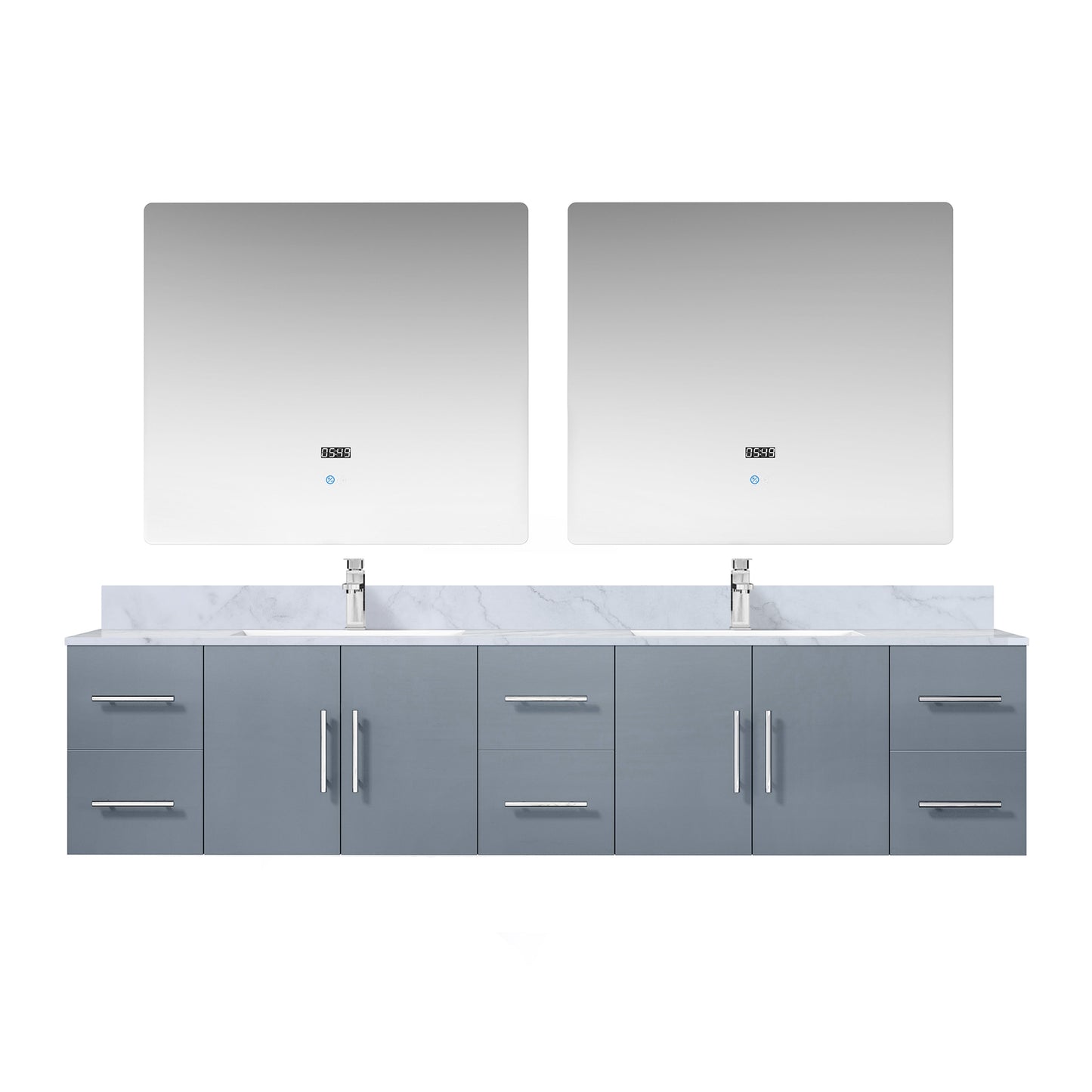 Geneva 84 in. W x 22 in. D Dark Grey Double Bath Vanity