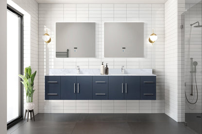 Geneva 84 in. W x 22 in. D Navy Blue Double Bath Vanity