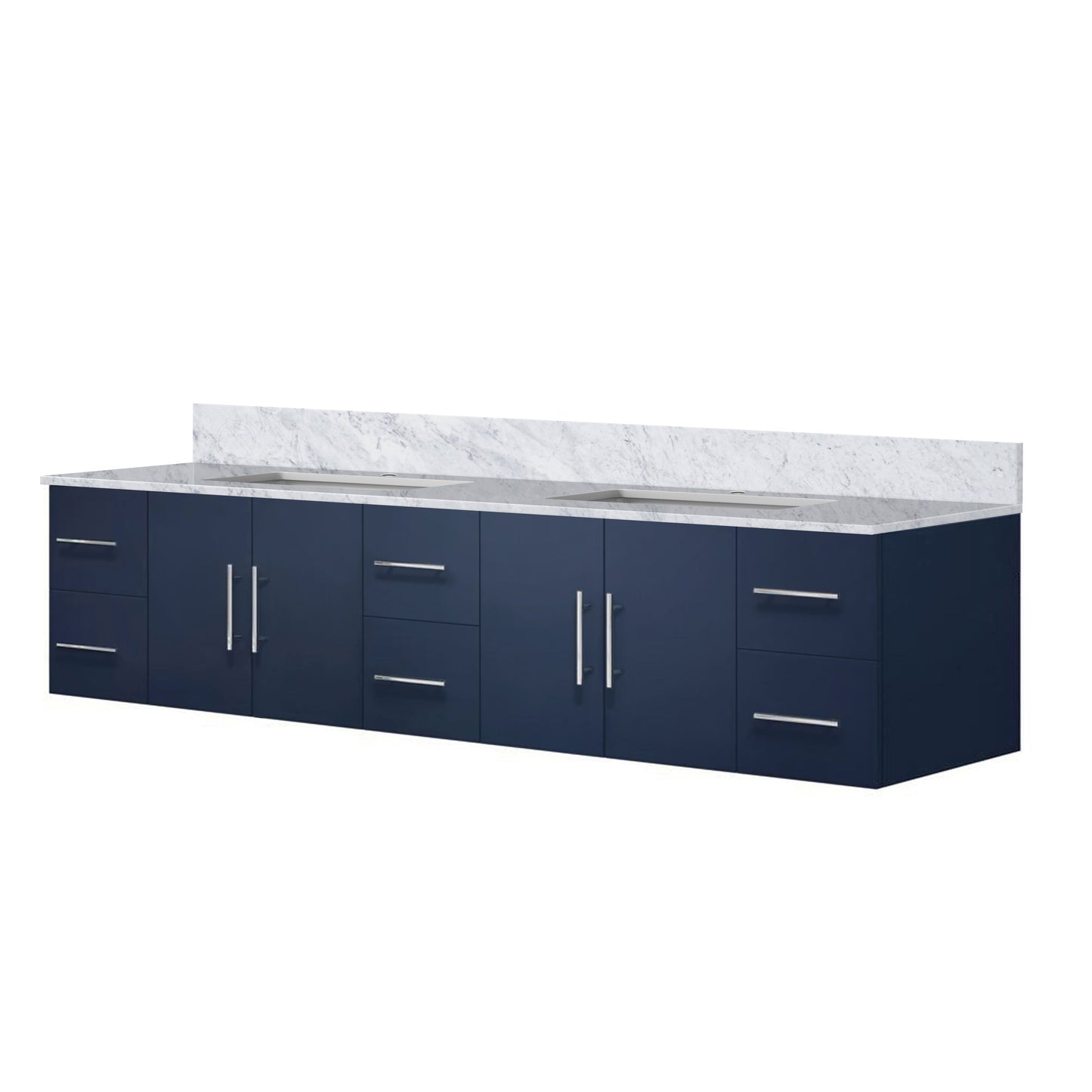 Geneva 84 in. W x 22 in. D Navy Blue Double Bath Vanity