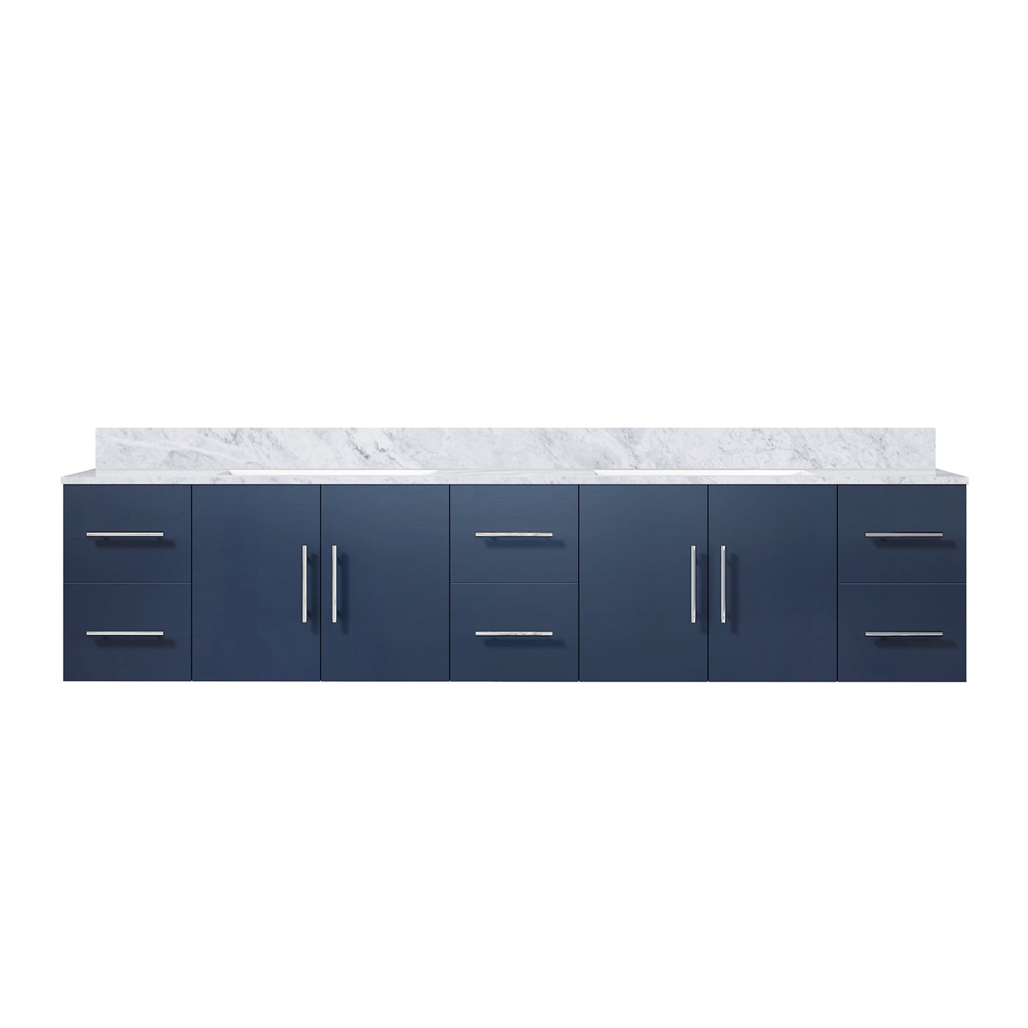 Geneva 84 in. W x 22 in. D Navy Blue Double Bath Vanity