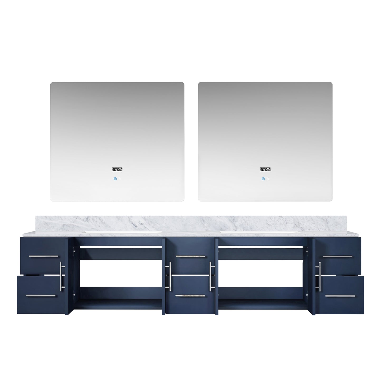 Geneva 84 in. W x 22 in. D Navy Blue Double Bath Vanity