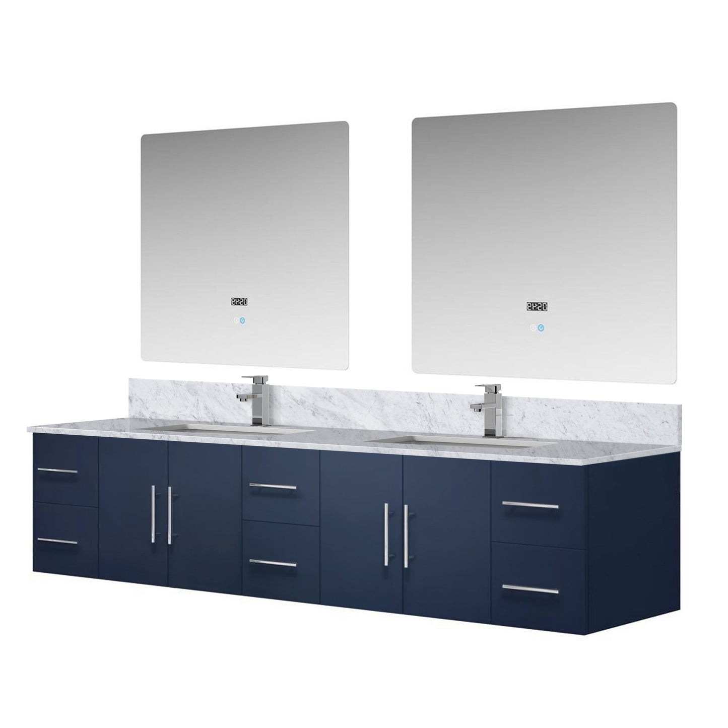 Geneva 84 in. W x 22 in. D Navy Blue Double Bath Vanity