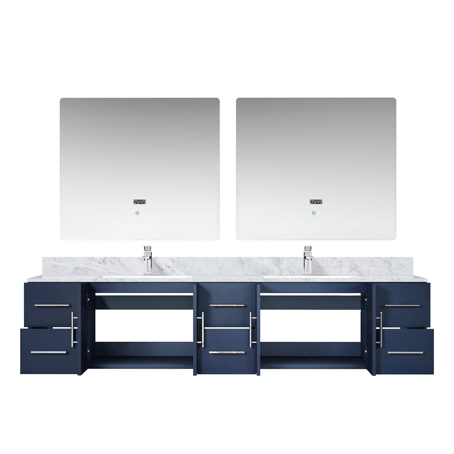 Geneva 84 in. W x 22 in. D Navy Blue Double Bath Vanity