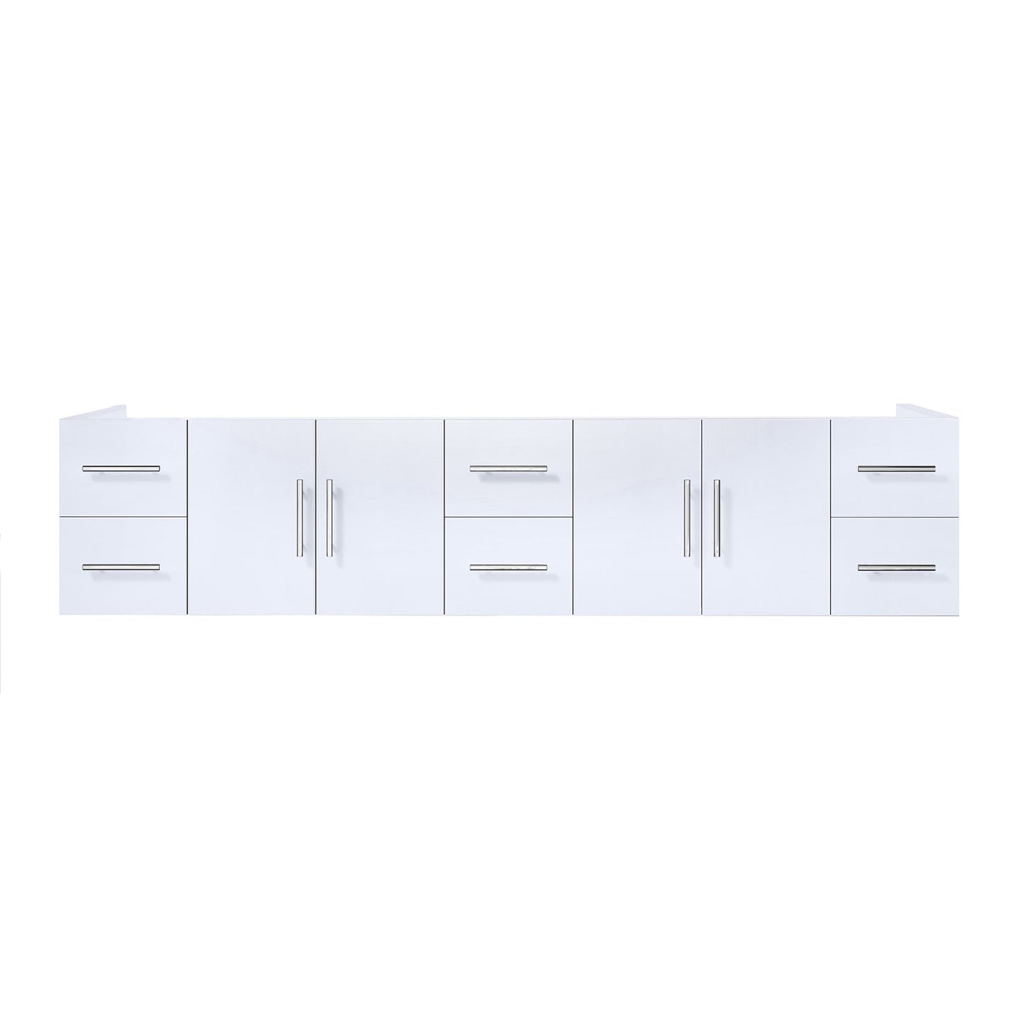 Geneva 84 in. W x 22 in. D Glossy White Double Bath Vanity