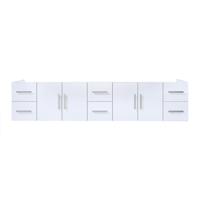 Geneva 84 in. W x 22 in. D Glossy White Double Bath Vanity