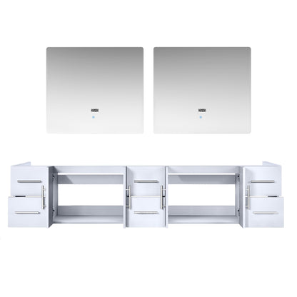 Geneva 84 in. W x 22 in. D Glossy White Double Bath Vanity