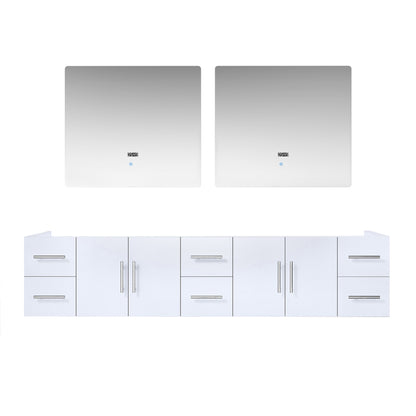Geneva 84 in. W x 22 in. D Glossy White Double Bath Vanity