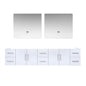 Geneva 84 in. W x 22 in. D Glossy White Double Bath Vanity