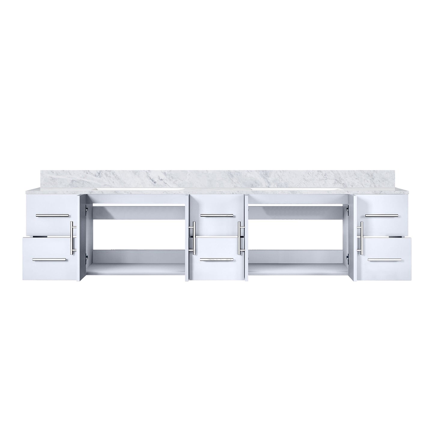Geneva 84 in. W x 22 in. D Glossy White Double Bath Vanity