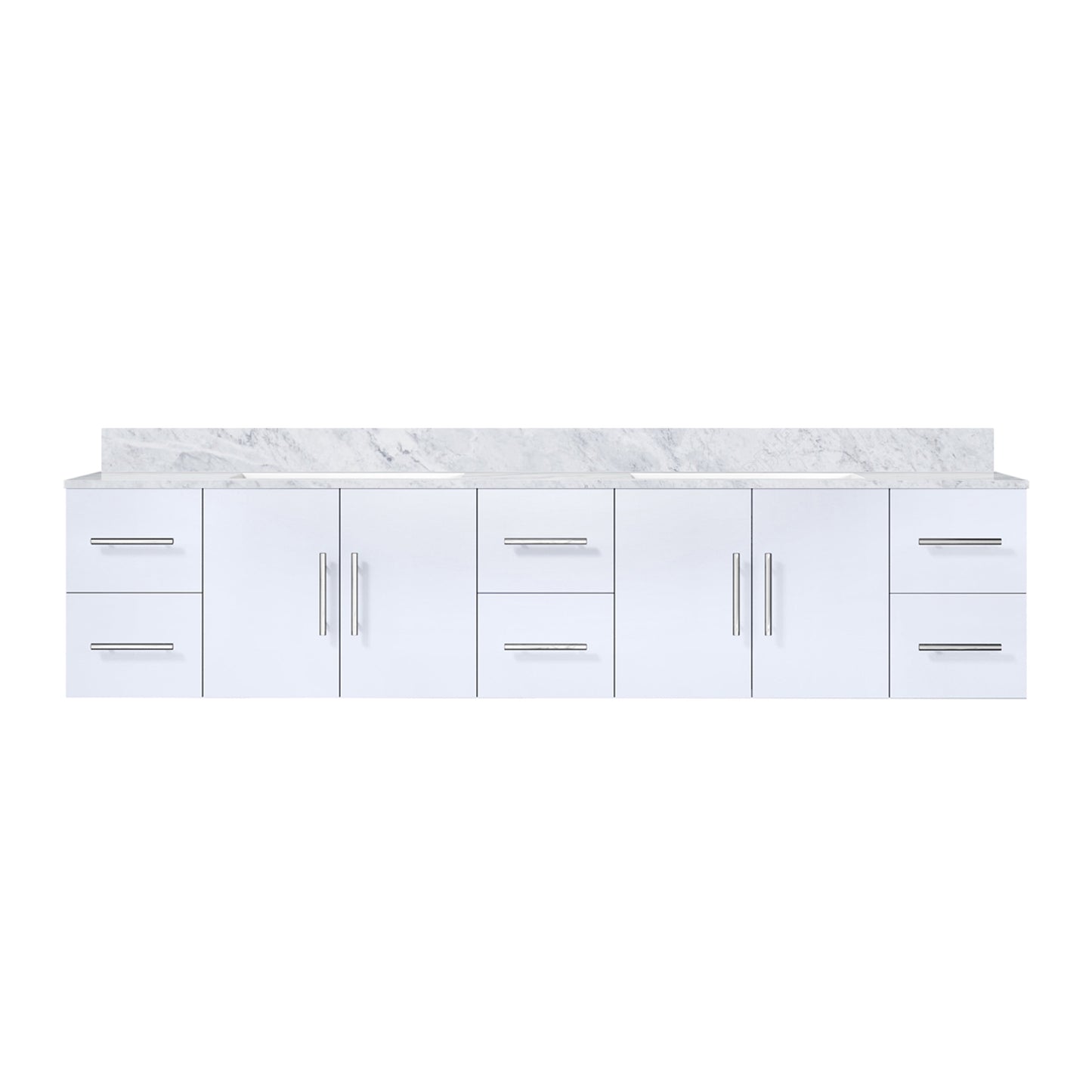 Geneva 84 in. W x 22 in. D Glossy White Double Bath Vanity