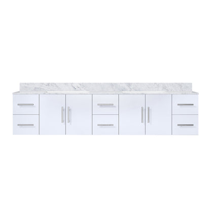 Geneva 84 in. W x 22 in. D Glossy White Double Bath Vanity