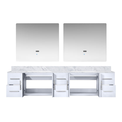 Geneva 84 in. W x 22 in. D Glossy White Double Bath Vanity