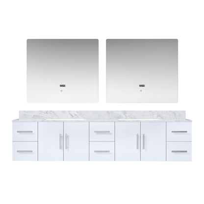 Geneva 84 in. W x 22 in. D Glossy White Double Bath Vanity
