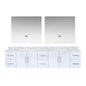 Geneva 84 in. W x 22 in. D Glossy White Double Bath Vanity