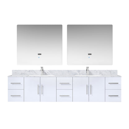 Geneva 84 in. W x 22 in. D Glossy White Double Bath Vanity