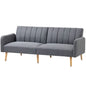 Modern Mid-Century Light Gray Linen-touch Polyester Futon Sleeper Sofa Bed
