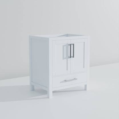 Lexora Jacques 30" White Bathroom Vanity | Modern Solid Wood Cabinet