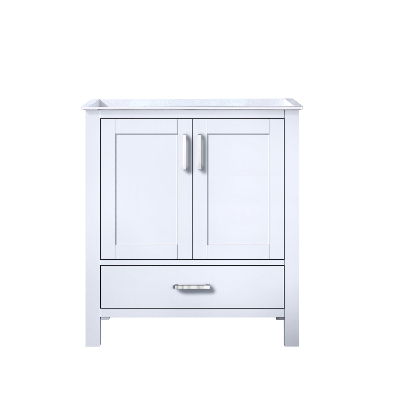 Lexora Jacques 30" White Bathroom Vanity | Modern Solid Wood Cabinet