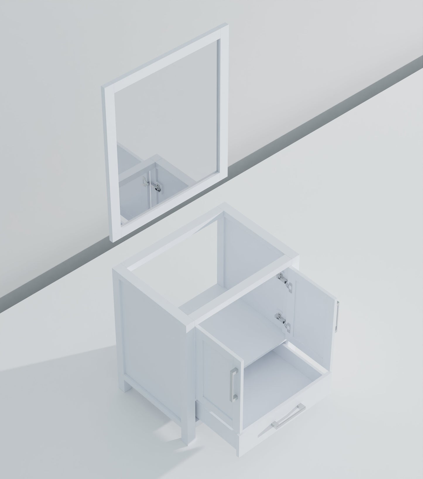 Lexora Jacques 30" White Bathroom Vanity | Modern Solid Wood Cabinet