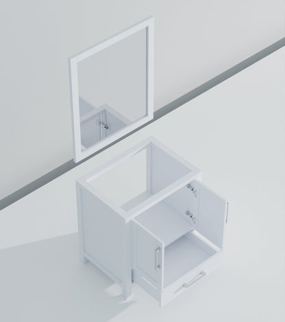 Lexora Jacques 30" White Bathroom Vanity | Modern Solid Wood Cabinet