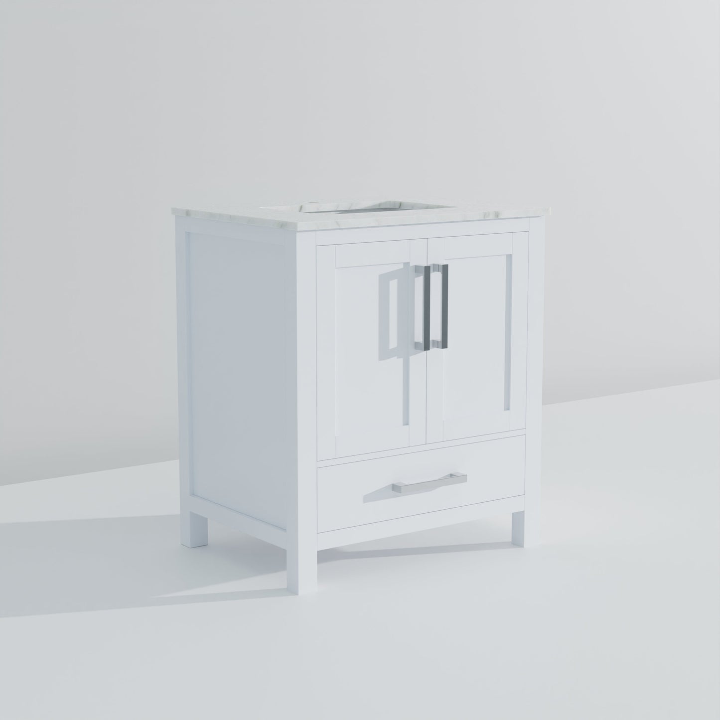 Lexora Jacques 30" White Bathroom Vanity | Modern Solid Wood Cabinet