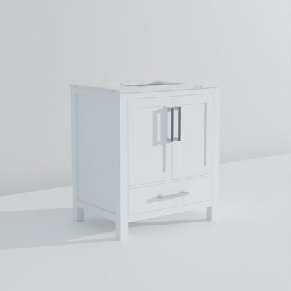 Lexora Jacques 30" White Bathroom Vanity | Modern Solid Wood Cabinet