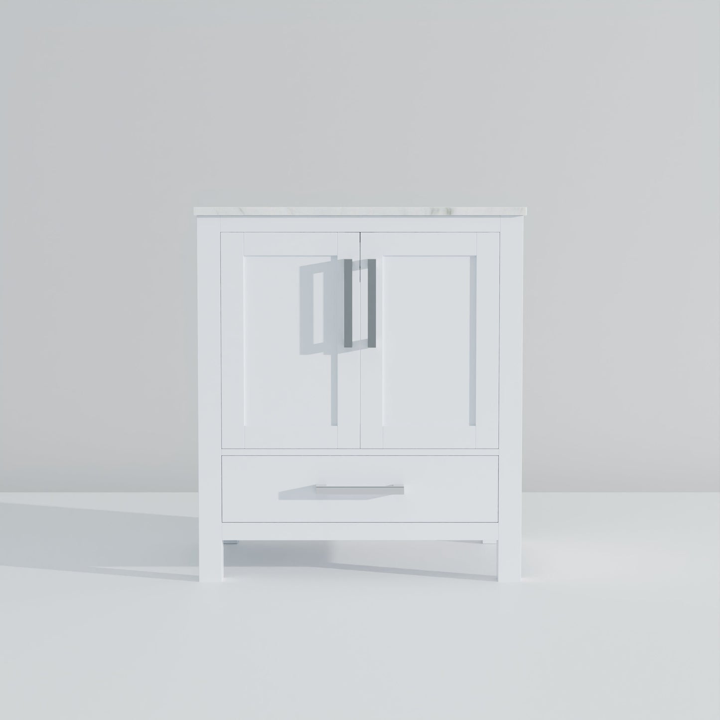 Lexora Jacques 30" White Bathroom Vanity | Modern Solid Wood Cabinet