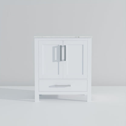 Lexora Jacques 30" White Bathroom Vanity | Modern Solid Wood Cabinet