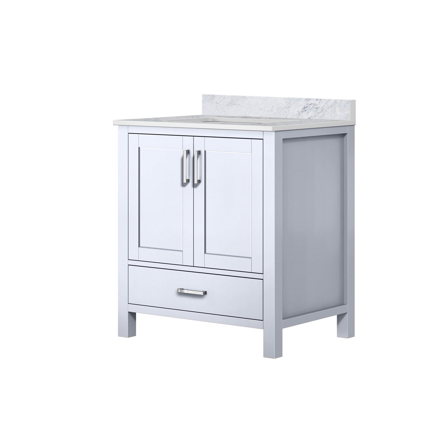 Lexora Jacques 30" White Bathroom Vanity | Modern Solid Wood Cabinet