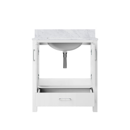 Lexora Jacques 30" White Bathroom Vanity | Modern Solid Wood Cabinet