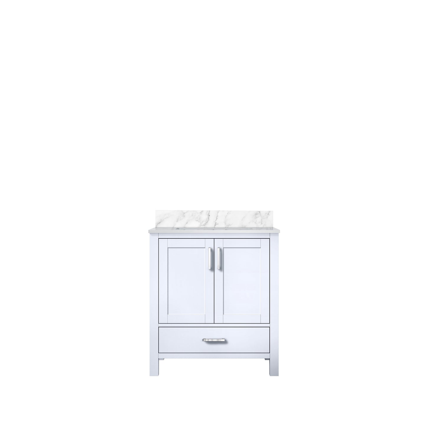 Lexora Jacques 30" White Bathroom Vanity | Modern Solid Wood Cabinet