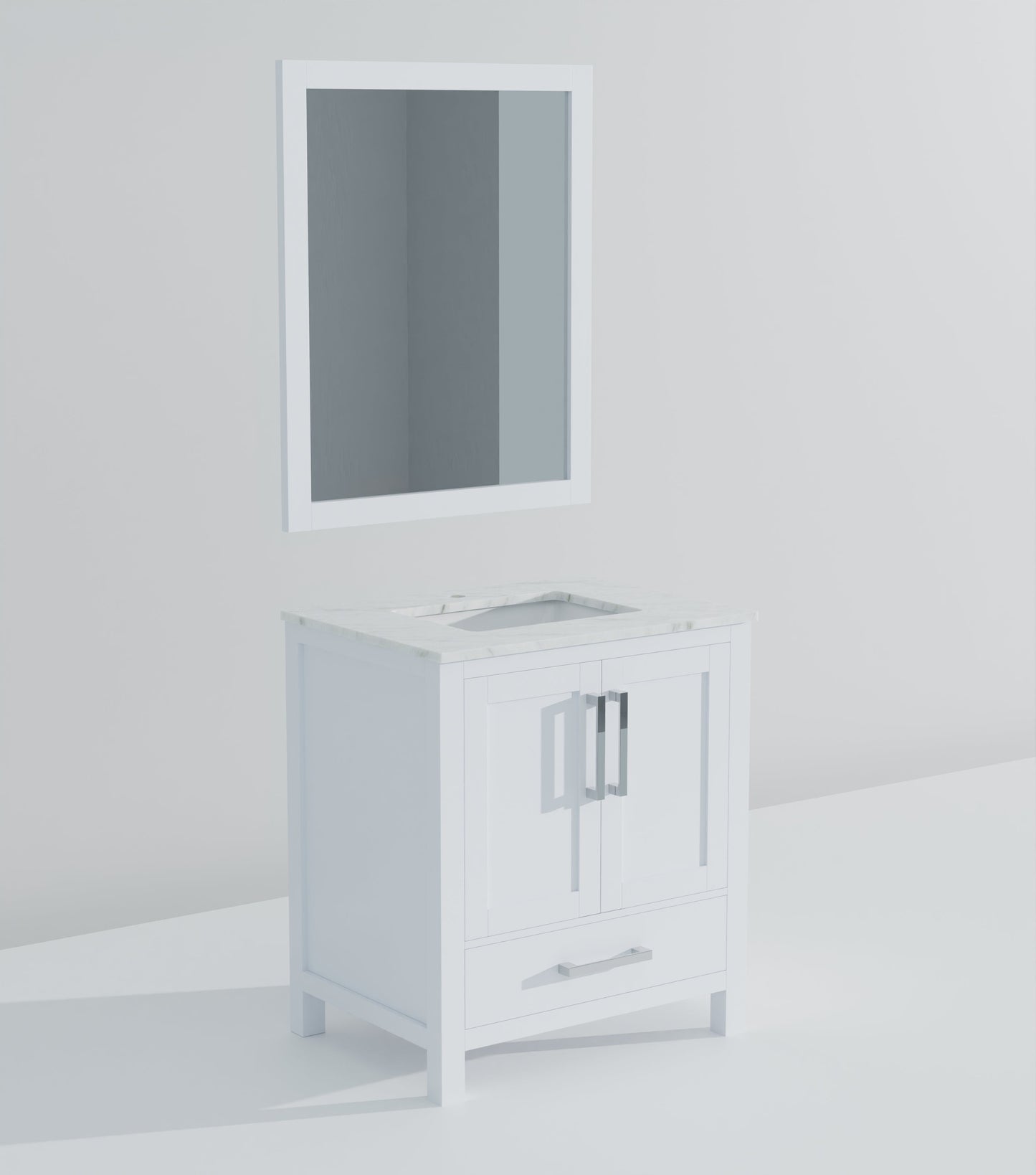 Lexora Jacques 30" White Bathroom Vanity | Modern Solid Wood Cabinet