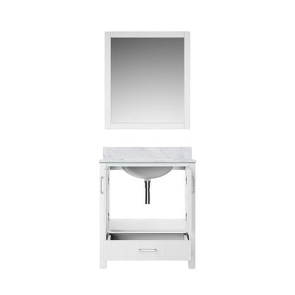 Lexora Jacques 30" White Bathroom Vanity | Modern Solid Wood Cabinet