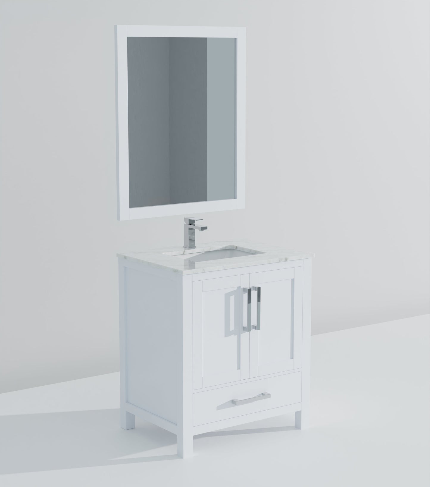 Lexora Jacques 30" White Bathroom Vanity | Modern Solid Wood Cabinet