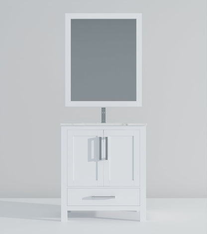 Lexora Jacques 30" White Bathroom Vanity | Modern Solid Wood Cabinet
