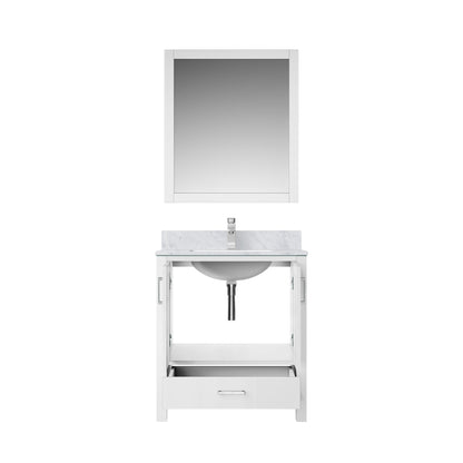Lexora Jacques 30" White Bathroom Vanity | Modern Solid Wood Cabinet