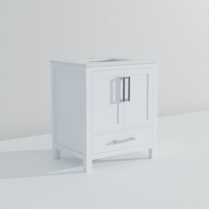 Lexora Jacques 30" White Bathroom Vanity | Modern Solid Wood Cabinet