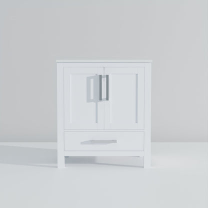 Lexora Jacques 30" White Bathroom Vanity | Modern Solid Wood Cabinet