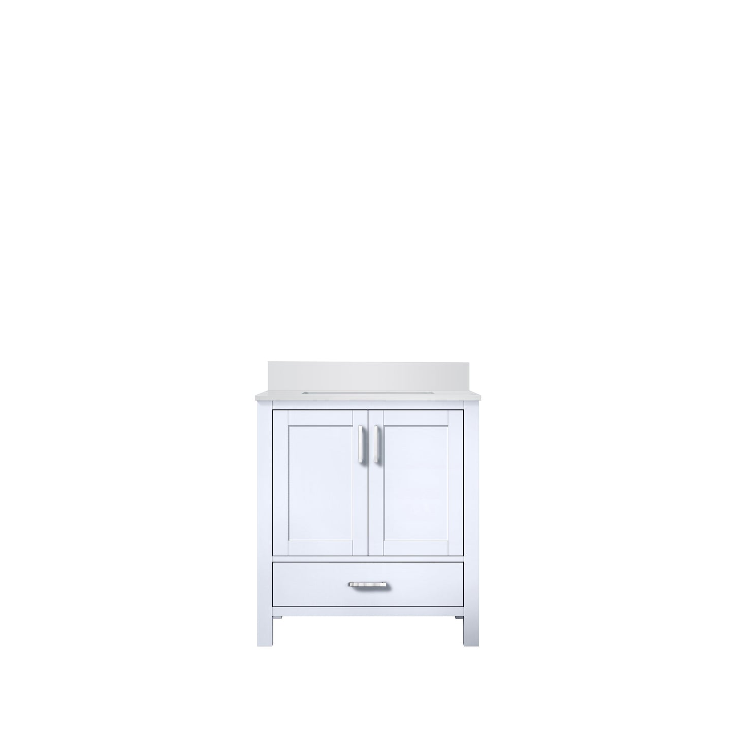 Lexora Jacques 30" White Bathroom Vanity | Modern Solid Wood Cabinet