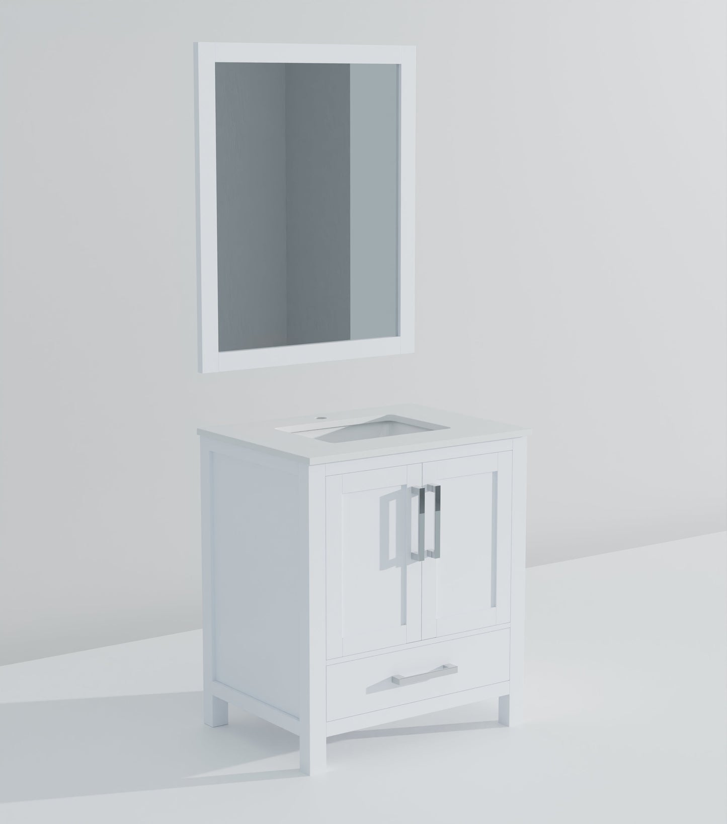 Lexora Jacques 30" White Bathroom Vanity | Modern Solid Wood Cabinet