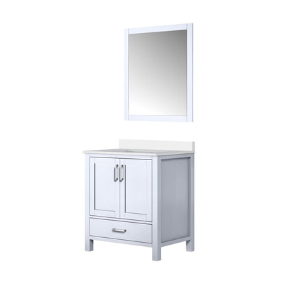 Lexora Jacques 30" White Bathroom Vanity | Modern Solid Wood Cabinet