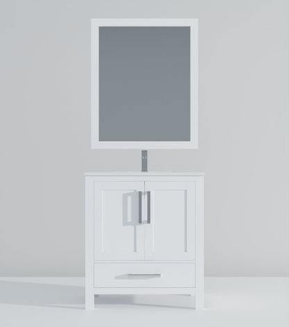 Lexora Jacques 30" White Bathroom Vanity | Modern Solid Wood Cabinet