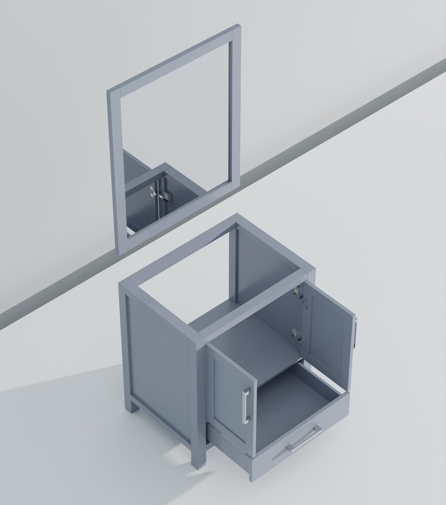 Lexora Jacques 30" Dark Grey Bathroom Vanity – Modern Solid Wood Freestanding Cabinet