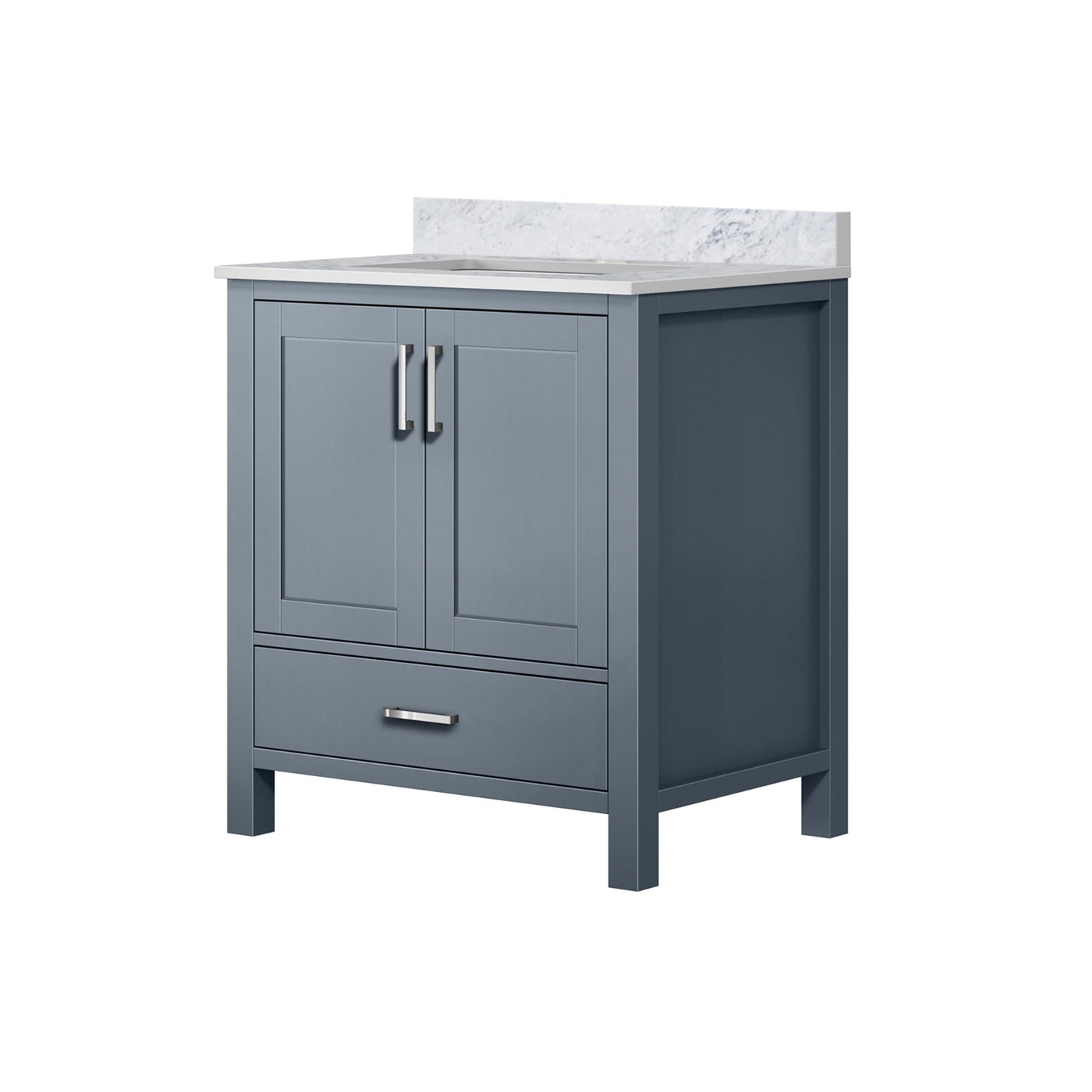 Lexora Jacques 30" Dark Grey Bathroom Vanity – Modern Solid Wood Freestanding Cabinet
