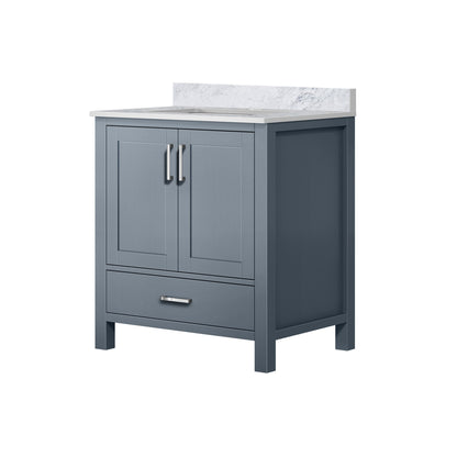 Lexora Jacques 30" Dark Grey Bathroom Vanity – Modern Solid Wood Freestanding Cabinet