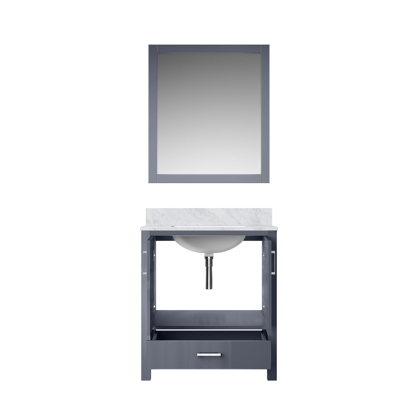 Lexora Jacques 30" Dark Grey Bathroom Vanity – Modern Solid Wood Freestanding Cabinet